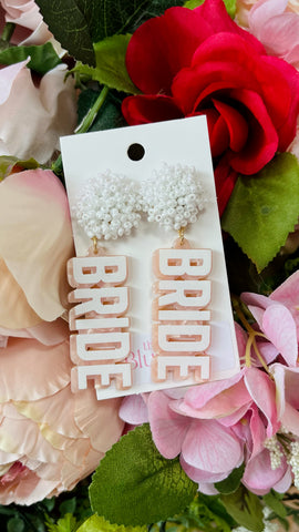 Bride & Bead Pom Earrings